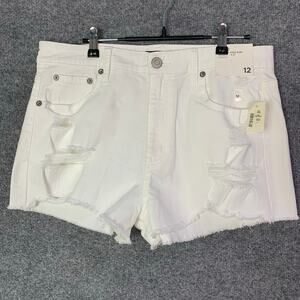 NEW‎ Aeropostale Size 12 Distressed Vintage High Rise Shorty Shorts Stretch